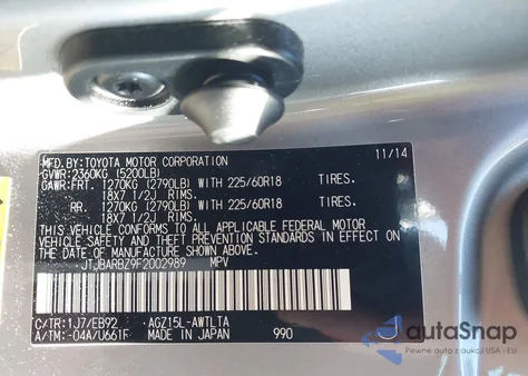 2015 Lexus Nx 200T F Sport from USA, damaged, VIN JTJBARBZ9F2002989